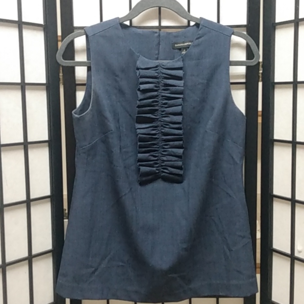 Banana Republic sleeveless blouse with ruffles size 2